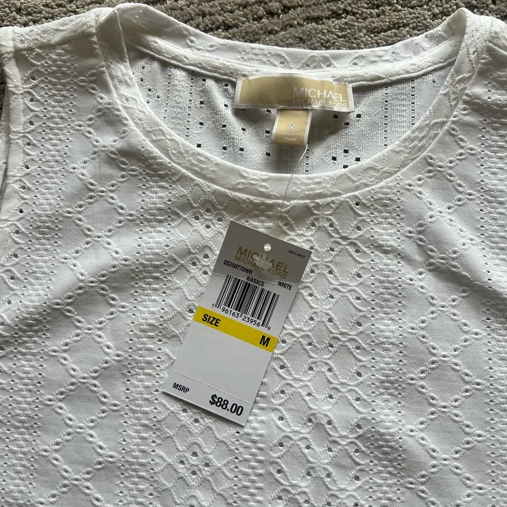 Michael Kors White Eyelet Sleeveless Top